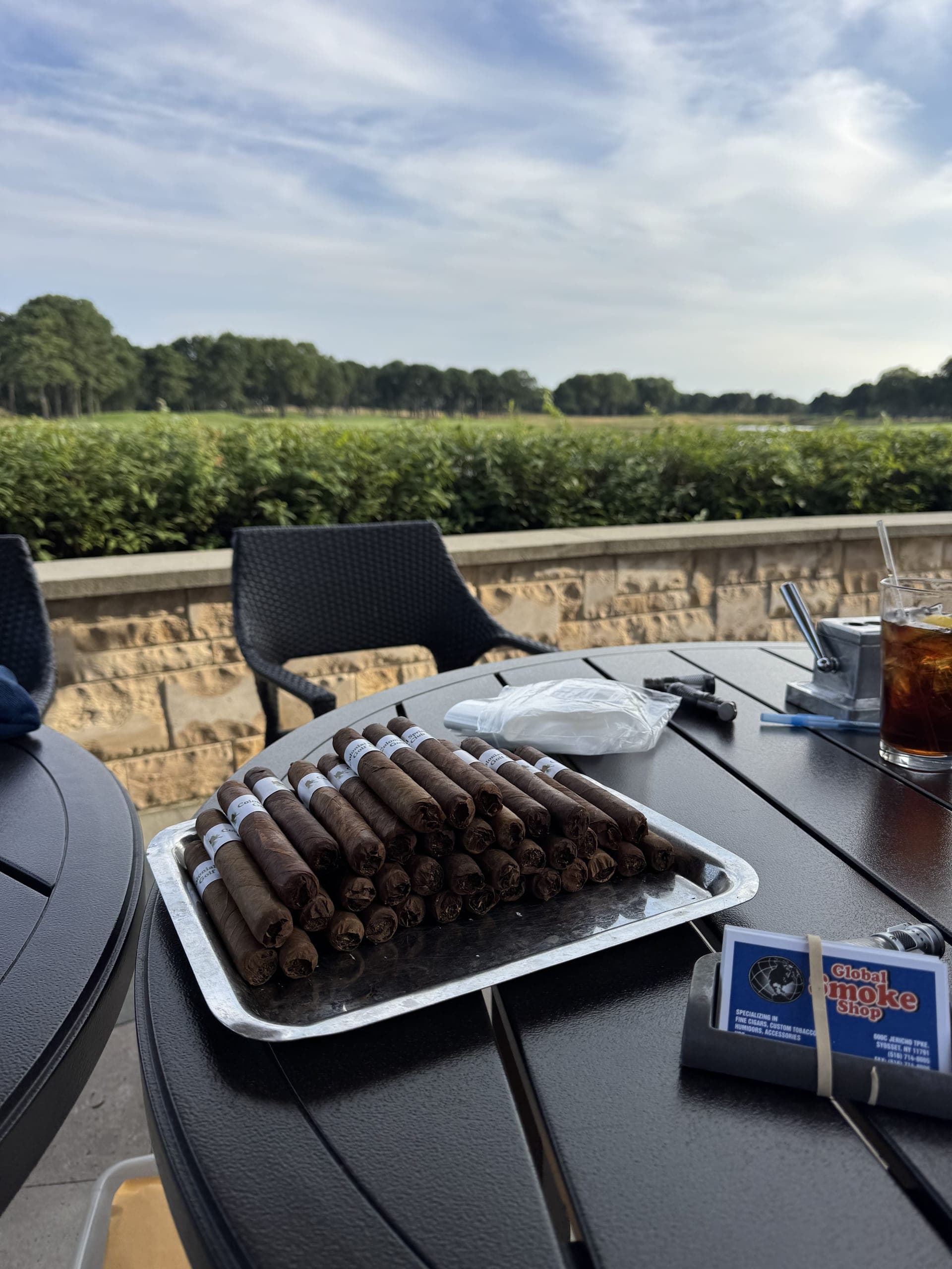 Premium cigars presented for an event